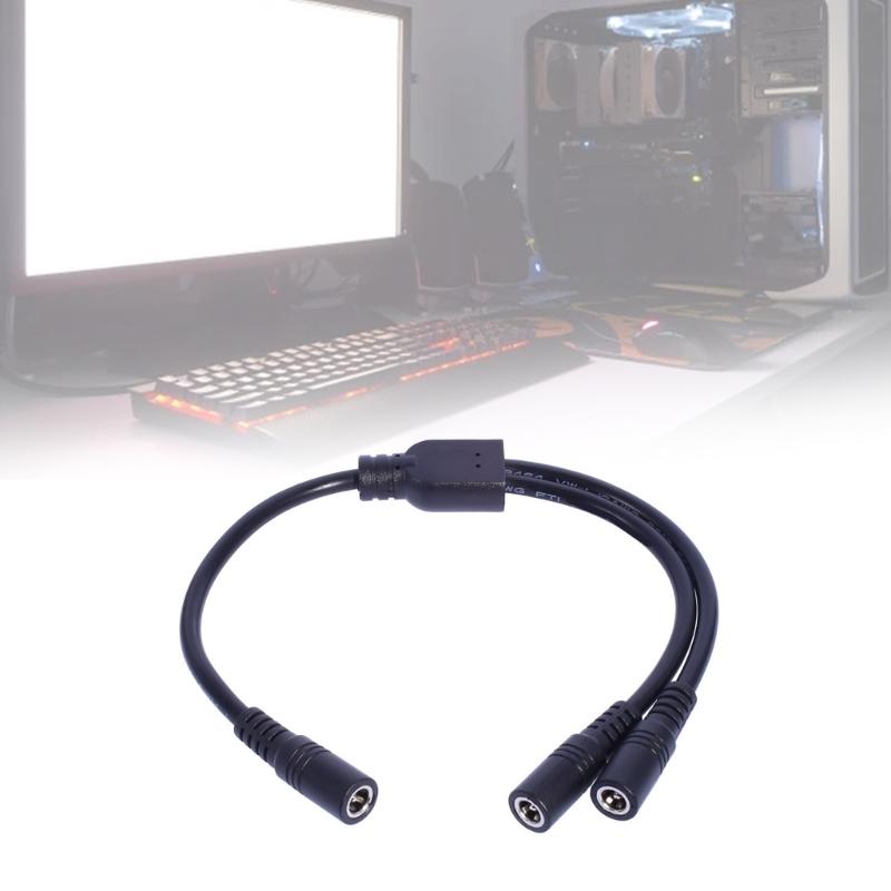 DC5521 Y Splitter Power Cable 5.5mmx2.1mm 1 Female to 2 Male for LED Lights Power Extension Cable 30cm/11.81in