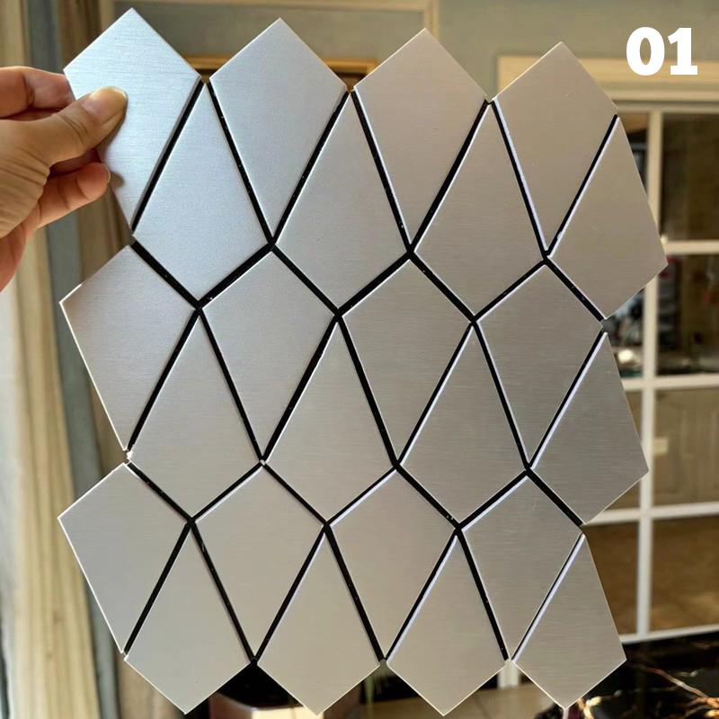 1 Pcs Modern Peel And Stick Backsplash Tiles DIY Kitchen Bathroom Wall Sticker Home Decor Waterproof Self-Adhesive Mosaic Tiles