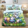 3pcs Easter Cute Rabbit Easter Egg Printed Core Free Down Duvet Cover Set Multi Size Bedding Decoration Machine Washable