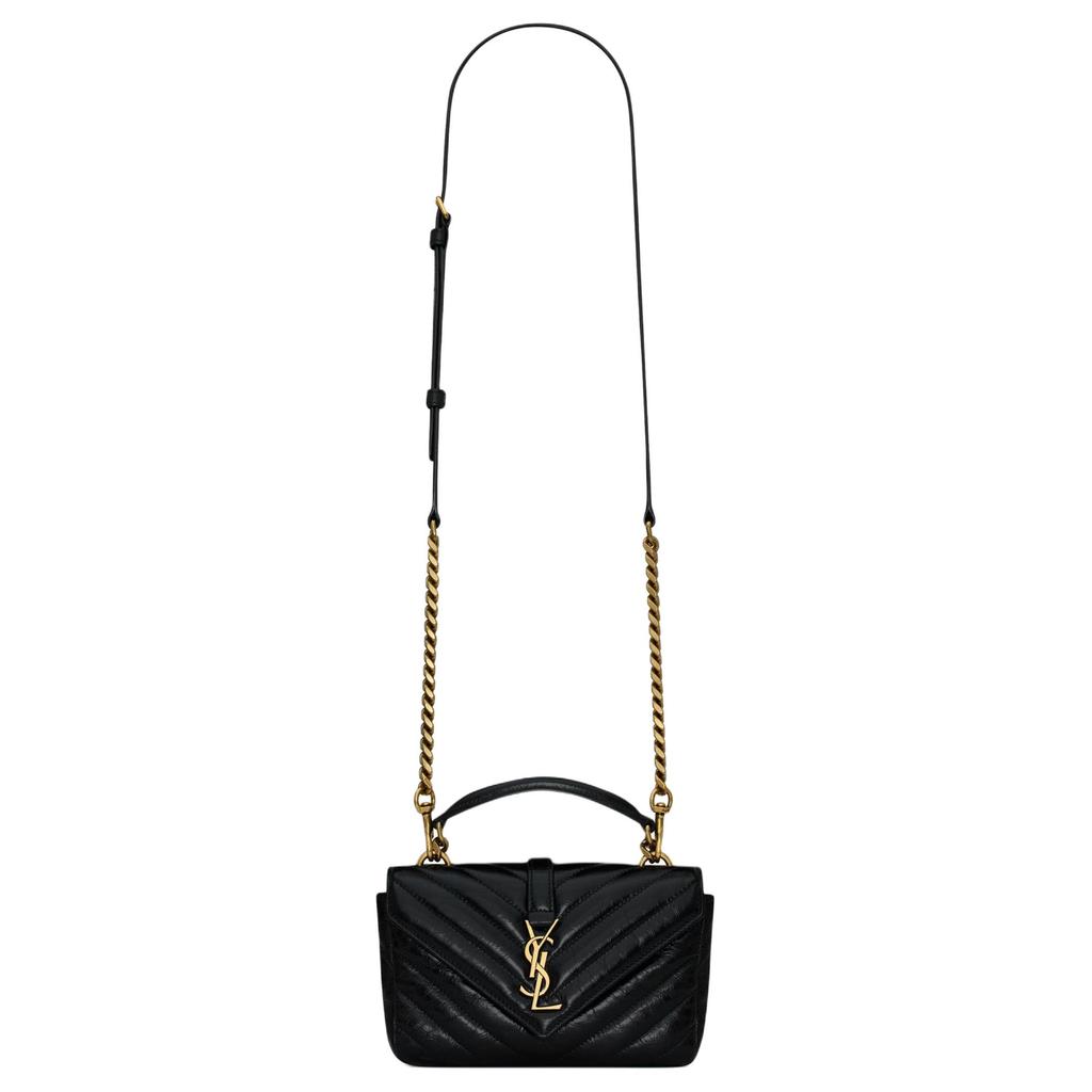 Saint Laurent College Mini Chain Bag Noir Women Bags Black 779430-DZH07-1000