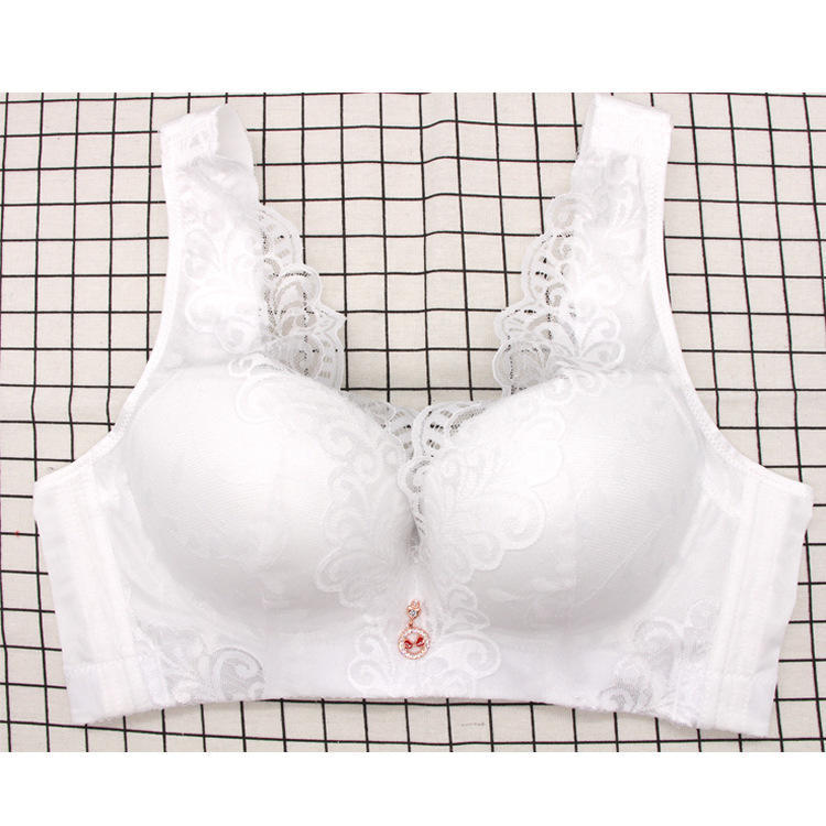 

Большой размер женщин бюстгальтер пуш-ап сексуальный кружевной бюстгальтер с вышивкой женское нижнее белье 50/115E белый