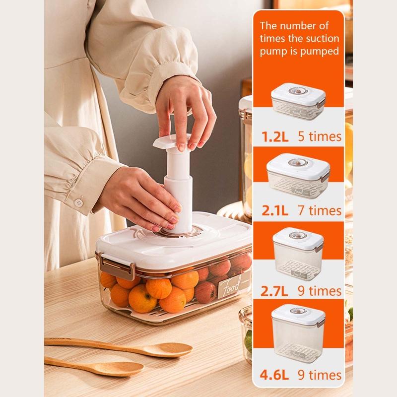 Creative Household Food Storage Box for Fruits Vegetables Durable Vacuum Sealer for Case with Pump Reusable Kitchen