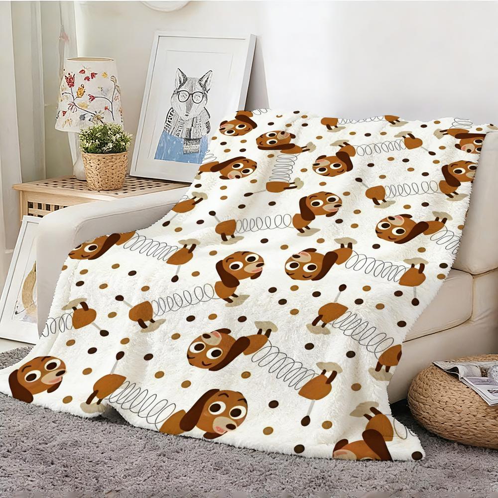Cute Dachshund Throw Lightweight 240G Flannel Blanket Soft Skin-Friendly For Summer Cooling