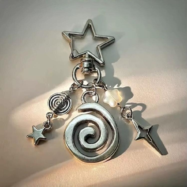 Bead Keychain Spiders Web/Spirals Star Key Chain Ornament Teens Jewelry Key Accessory For Girls Everyday Use