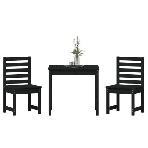Vidaxl 3-Cz. Gartenmöbel-Set Bistro, Schwarz, Kiefernholz