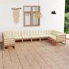 Day and Night - Day and Night Garden Furniture Set 10 Pieces Honey Brown Pine Wood Cushions