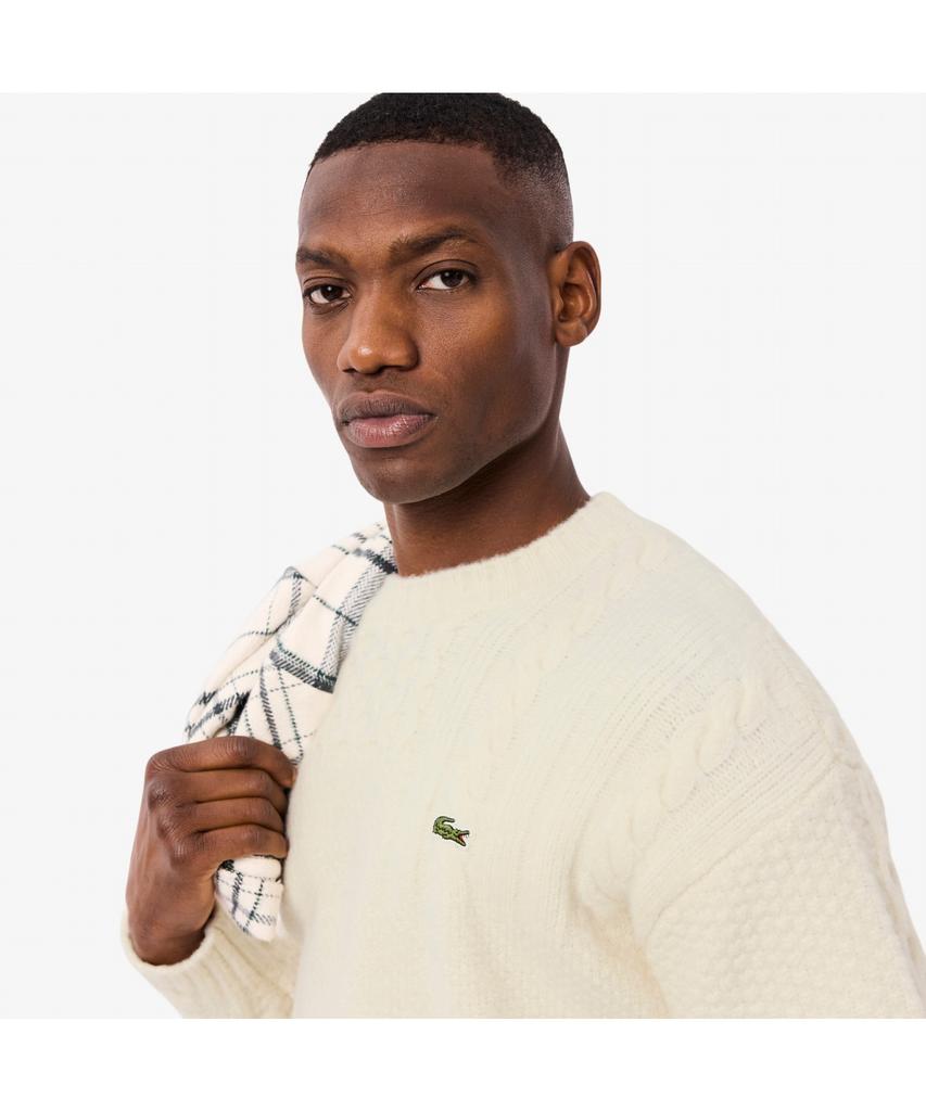 LACOSTE Men'S Modified Cable Crew Neck Pullover Ah5201-55N Xfj