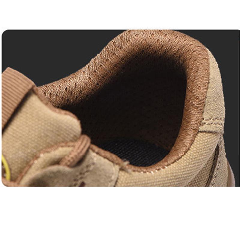 Imwete Men Work Safety Shoes Canvas Labor Protection Shoes Autumn Anti-hit Thick Sole Footwear Anti-puncture Breathable Sneaker