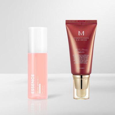 All Around Safe Block Essence Sun Mist 80mL SPF50+/PA+++ with Missha Perfect Cover BB Cream (5 Options)