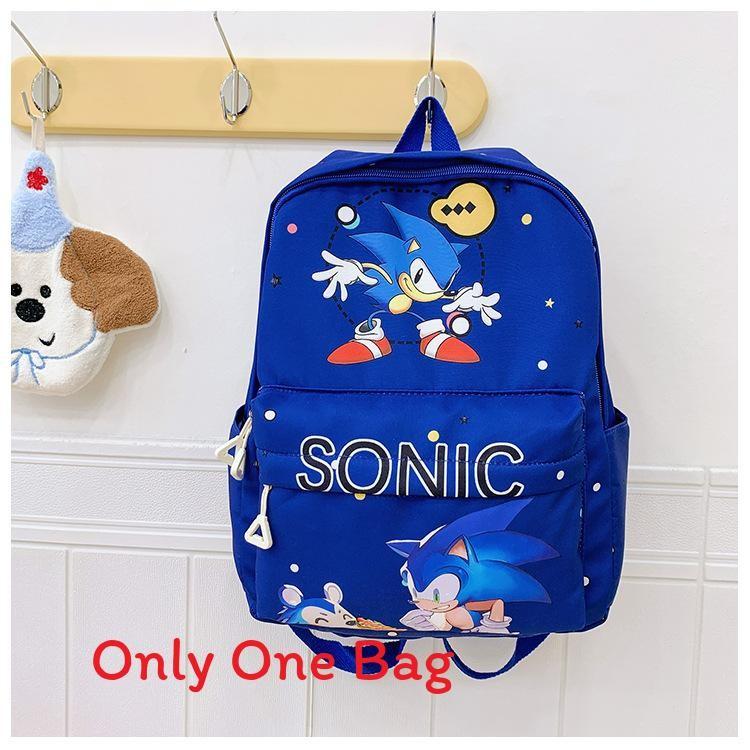 Sonic Cartoon Letter Kids Lightweight Nylon Backpack For Daycare And Travel