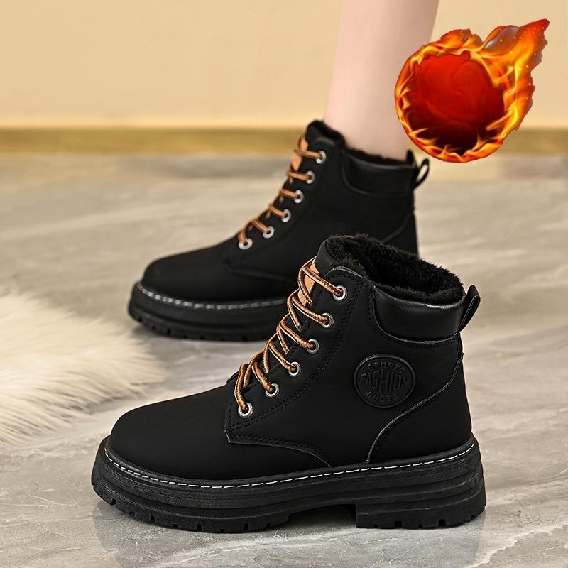 Thick-fur-lined High-top Boots, Versatile Ankle Boots, Thick Cotton Shoes, Snow Boots for Women
