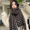Autumn and Winter Casual Comfortable Warm Breathable Outer Scarf Simple Personality Plaid Printing Outdoor Play Cold Scarf