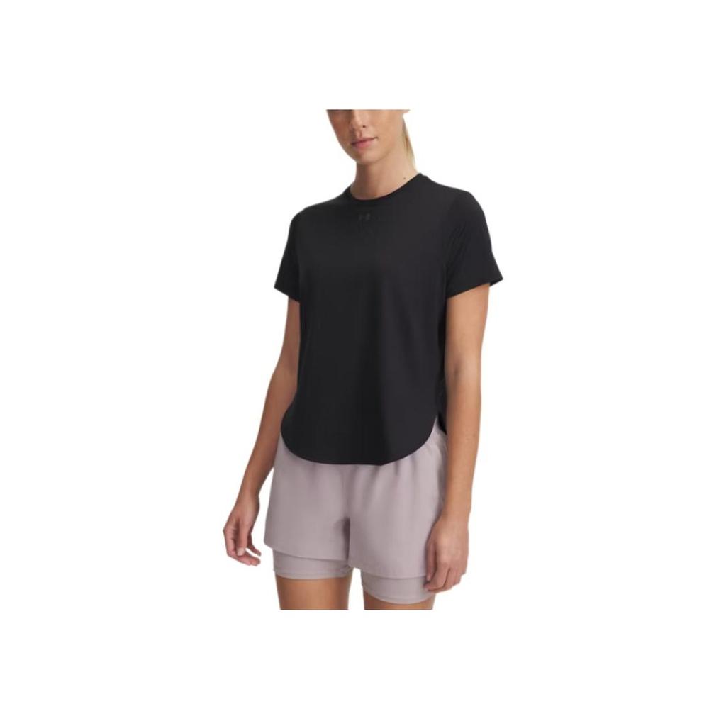 Under Armour Launch Elite Comfortable Fashionable Fitting Versatile Short Sleeve Breathable Regular T-Shirt Women Tops Black 1389564-001