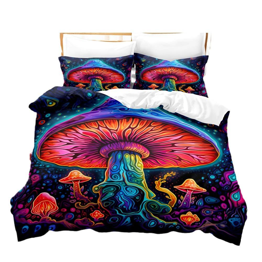 Plant Mushroom Series Three-Piece Set 3D Digital Printing Bedding Two-Piece Set