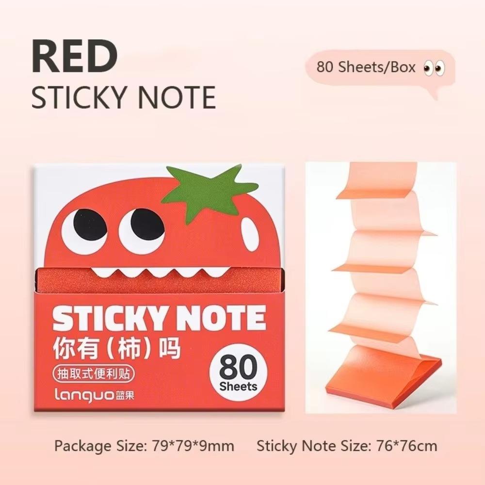 Kawaii Pull-out Sticky Notes Pearlescent Square Writing Pad Portable Cartoon Notepads Office
