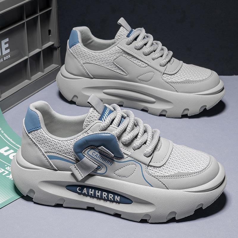 

2025 новые мужские туфли дышащая сетчатая спортивная обувь повседневная обувь для пап модная платформа универсальная студенческая обувь модная обувь 44