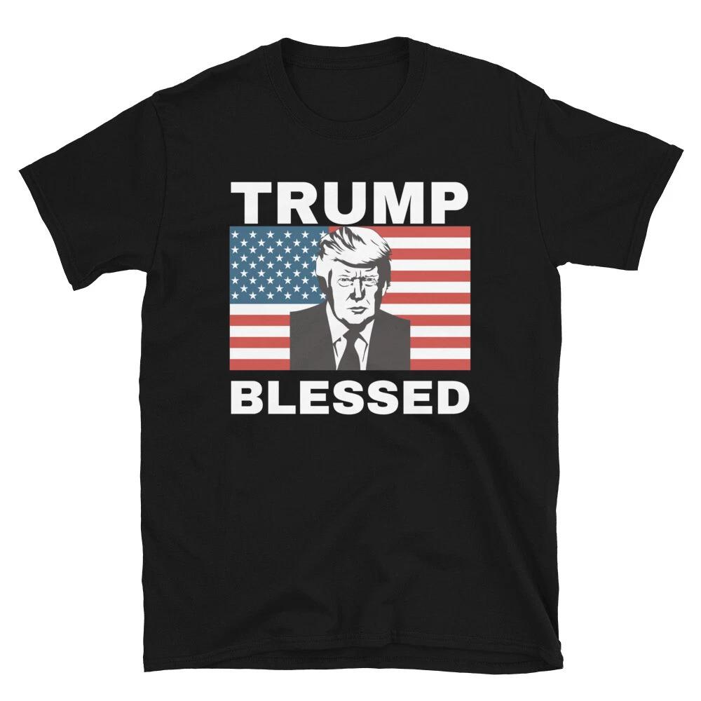Trump 2024 BLESSED TRUMP Pro-Trump Anti-Democrat Classic Fit T-Shirt XS