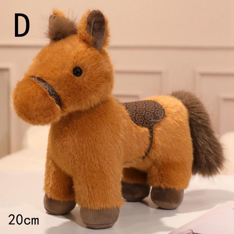 30cm Cartoon Horse Plushies Cute Pony Stuffed Toy Gray Brown Fine Horse Soft Doll Boy Girl Gift