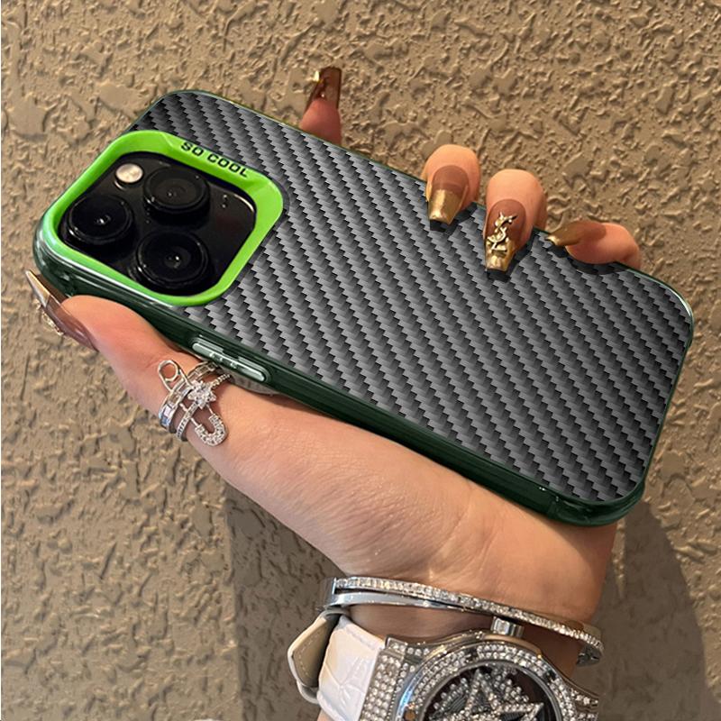 

Продвинутый чехол для телефона с узором из углеродного волокна Для iPhone 16 15 14 13 12 11 Pro Max X XR XSMAX 8 7 Plus Конфетный матовый ударопрочный чехол iPhone 11