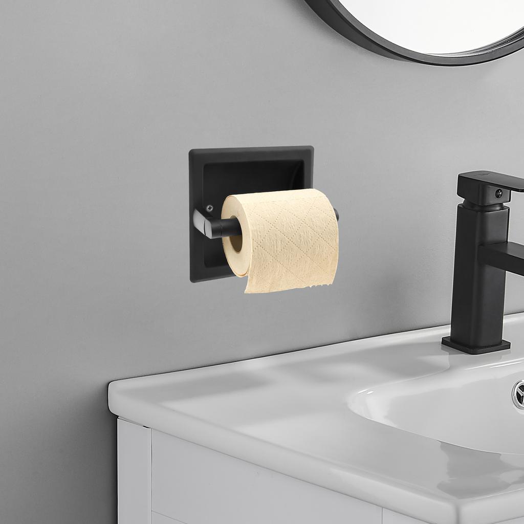 Toilet Paper Holder Stainless Steel Paper Roll Holder Rustproof Insert Tissue Mount Holder Rotatable Tissue Dispenser for Wc