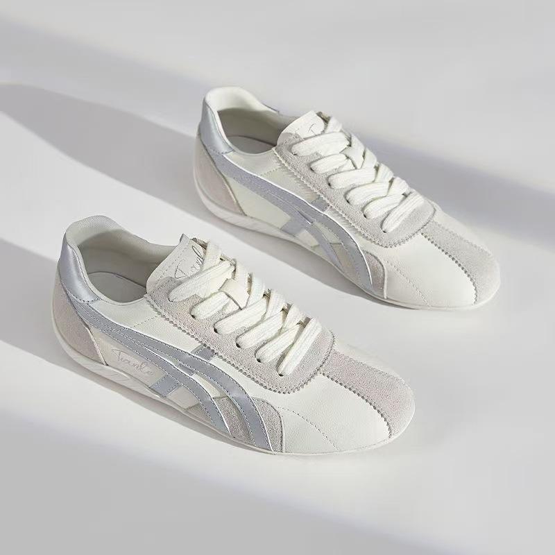 

Осенние новые спортивные универсальные маленькие белые туфли на плоской подошве в стиле колледжа, ретро, повседневные женские туфли 40 серебряный