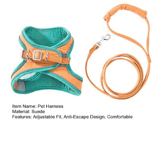 Pet Harness Cat Halter Soft Breathable Vest with Cat Leash Reflective Safety Harness for Outdoor Walking And Traveling