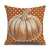 Thanksgiving Linen Pillowcase Autumn Pumpkin Print Pillow Cushion Cover
