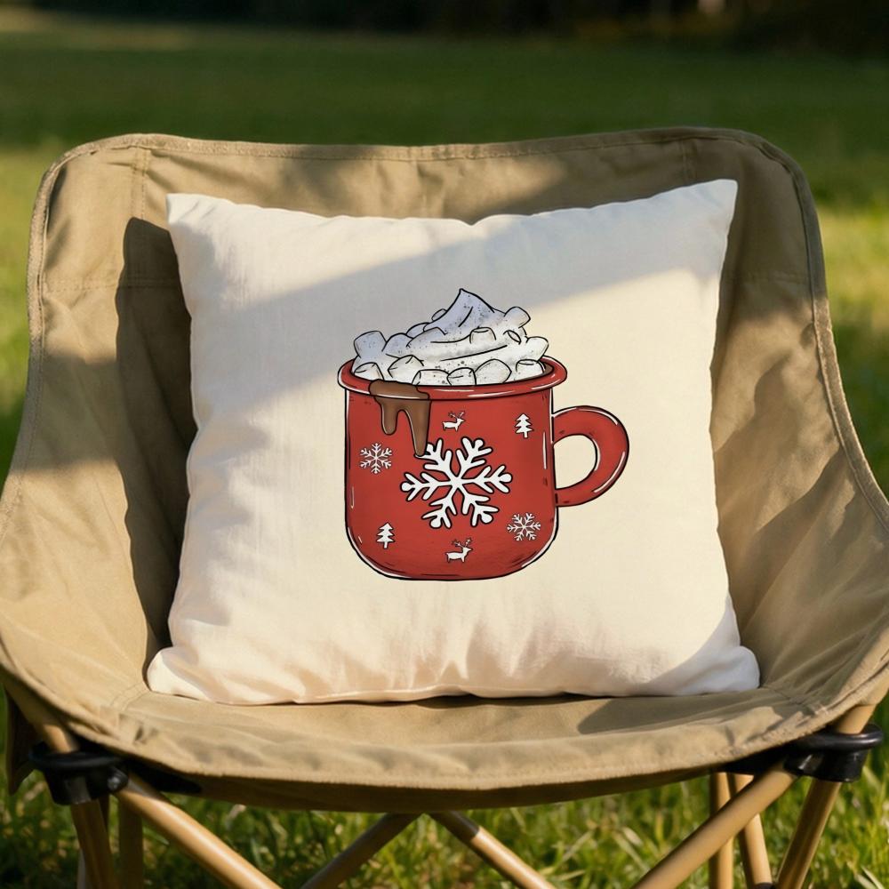 

Christmas Hat and Balls Cushion Cover Soft Reversible Durable Pillow Cover MultiScene Use for Home Car Daily Comfort 30X30cm