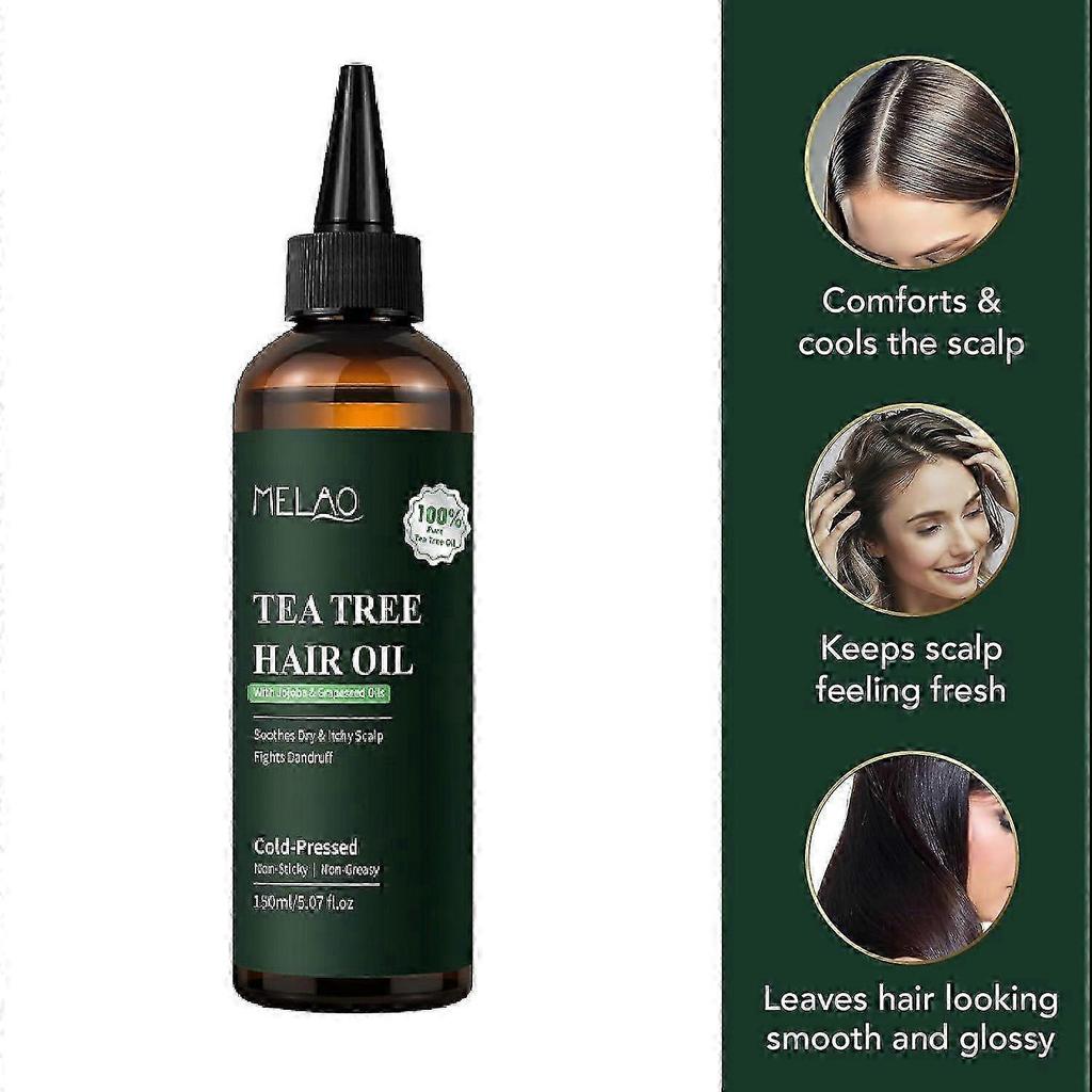 Tea Tree Oil For Hair with Jojoba & Grapeseed Oils - Tea Tree Hair And Scalp Treatments - Soothes Itchy Scalp & Fights Dandruff - Promotes Hair Growth