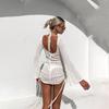 For Women Hollow Side Strap Round Neck Back Exposed Sun Protection Beach Beach Women Dress