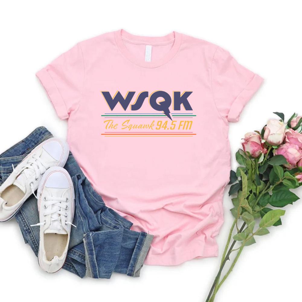 WSQK The Squawk 94.5 FM Radio Tričko Pánské Dámské Trička s Krátkým Rukávem Vintage Grafická Trička Retro Streetwear Topy Wsqk Merch