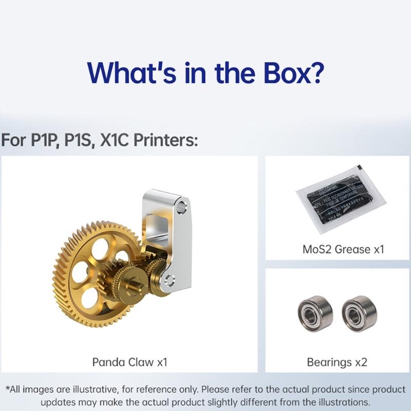 Panda Claw 3D Printer Parts Nanocoated Extrusion Head Gear Kit Upgraded Gear Replacement For P1P P1S X1C 3D Printer