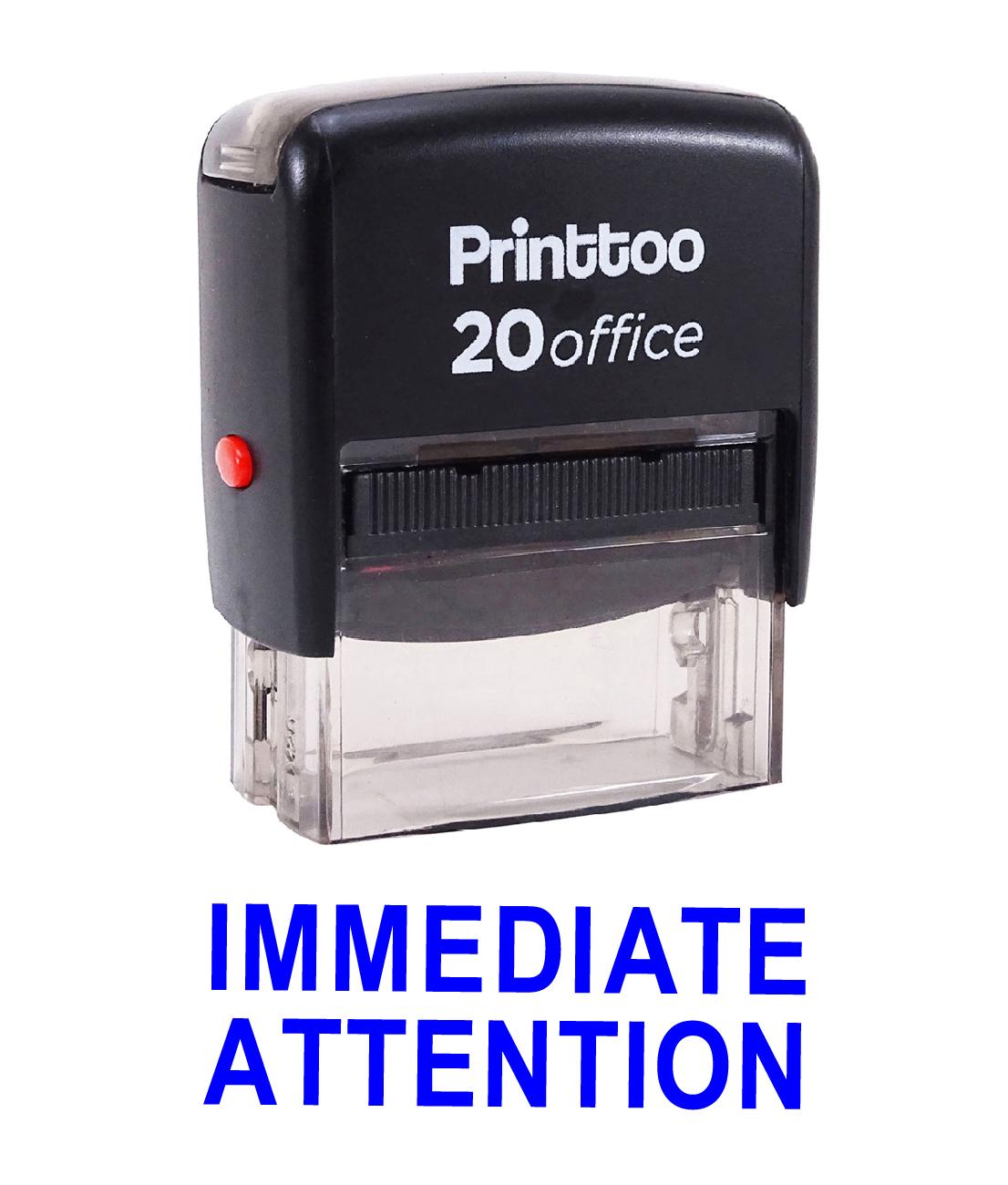 

Printtoo Rubber Stamp IMMEDIATE ATTENTION Self Inking Office Stationary Custom 14 mm x 38 mm (Approx) синій