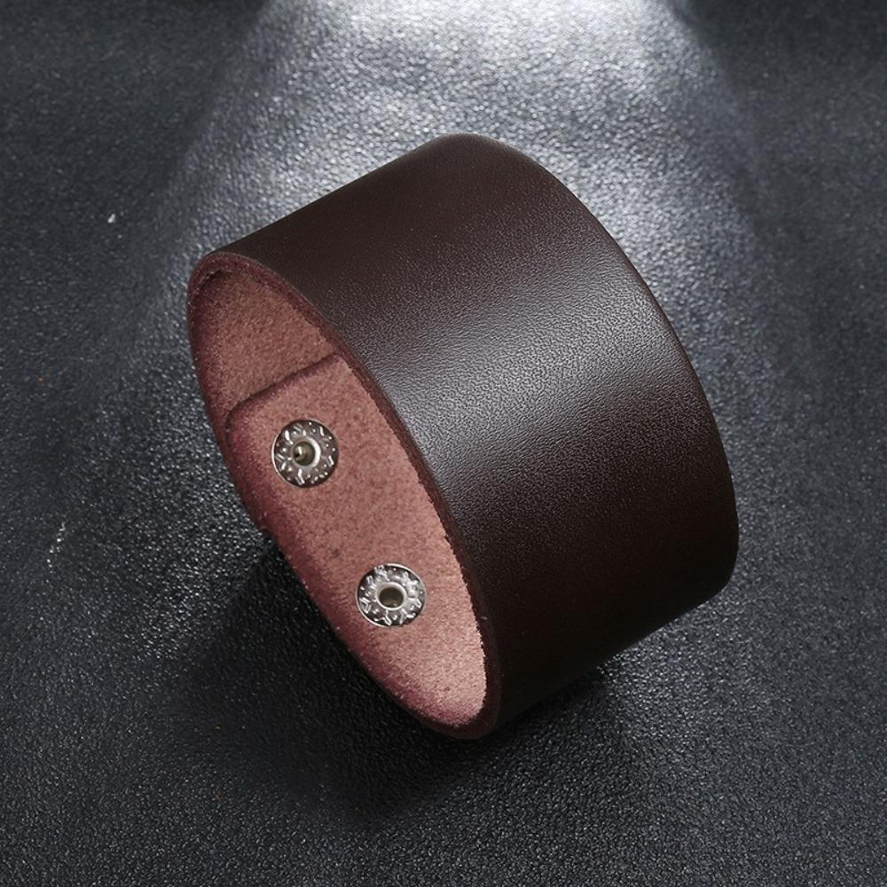 Handmade Vintage Bangles Adjustable Leather Bracelets Fashion Wide Wristband  Women