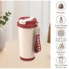 530ml 316 Stainless Steel Thermos Coffee Cup Ceramic Liner Vacuum Insulated Cup with Straw Cold and Hot Tumbler Travel Car Mug