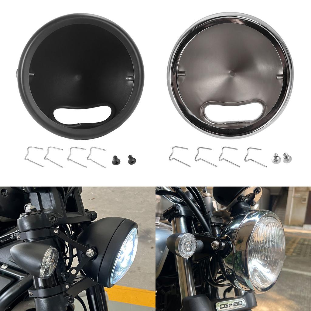 Universal 5.75inch Motorcycle Light Cover Rustproof Aluminum Designs Motorcycles Headlight Shell Suitable for Bike