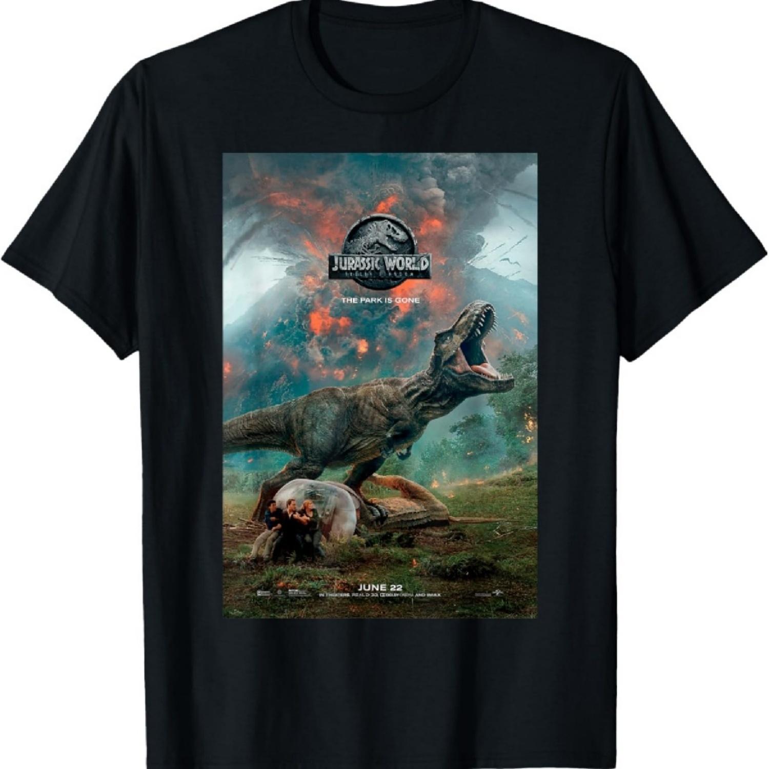 Мир юрского периода: Падшее королевство Постер с Тираннозавром Рексом Графическая футболка Футболка XXXXXL чёрный