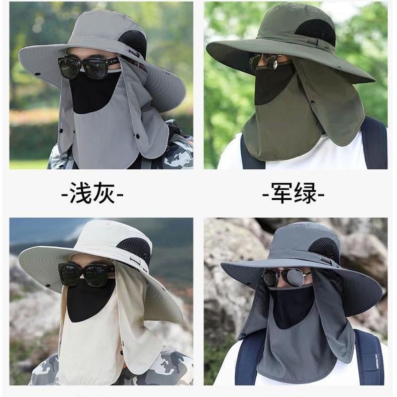 Fishing hat men's outdoor sun hat anti-sun hat foldable cool hat anti-ultraviolet bucket hat breathable sun hat men