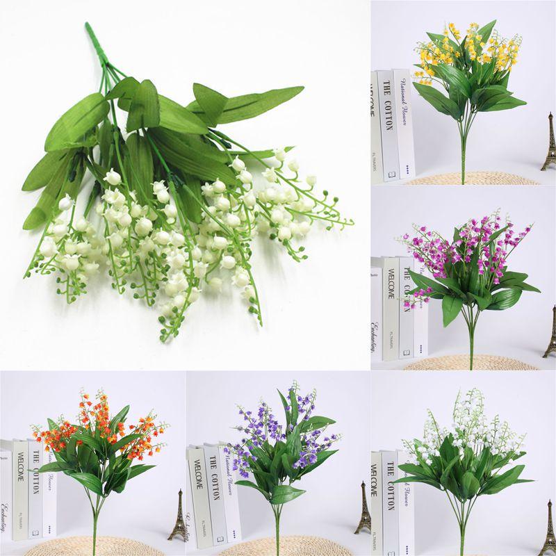 Elegant 7 Branch Artificial Lily Of The Valley Bouquet For Stunning Home And Wedding Decor