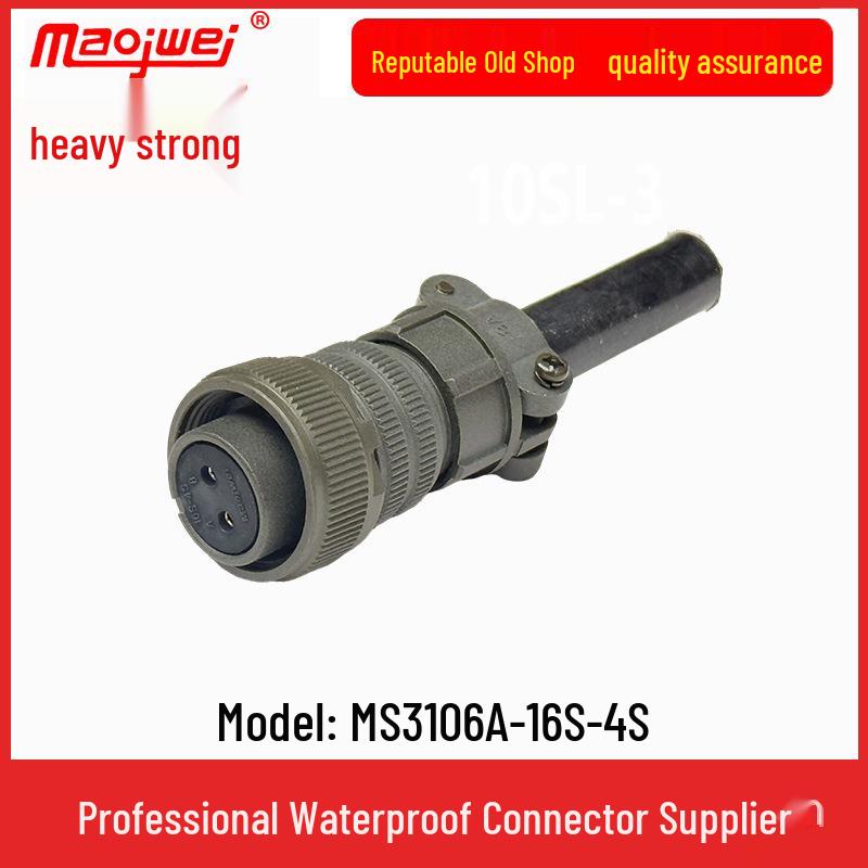 Heavy Duty 2-Pin US Standard Male/Female Connector Plug MS3106A16S-4S Socket MS3102A16S-4P