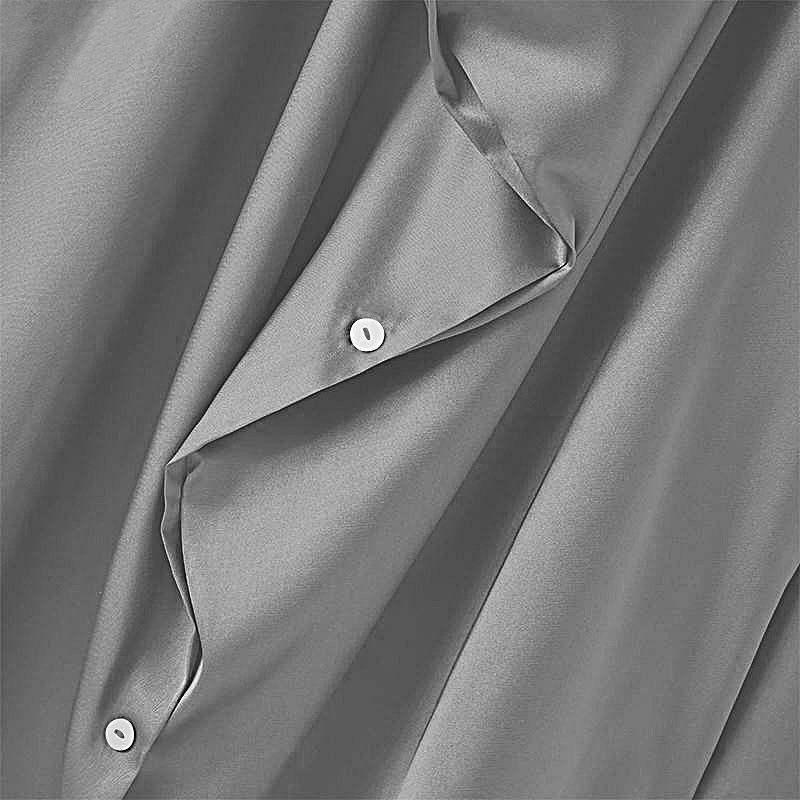 Autumn French-style Men's Lightweight Silk Shirt Commuting Flared Collar Long-sleeved Casual Loose-fit Shirt