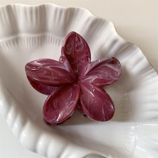 Hair Claw Flower Shape Stable Grip Summer Back Head Hair Clip Vibrant Color Non-Slip Shower Hair Claw Hair