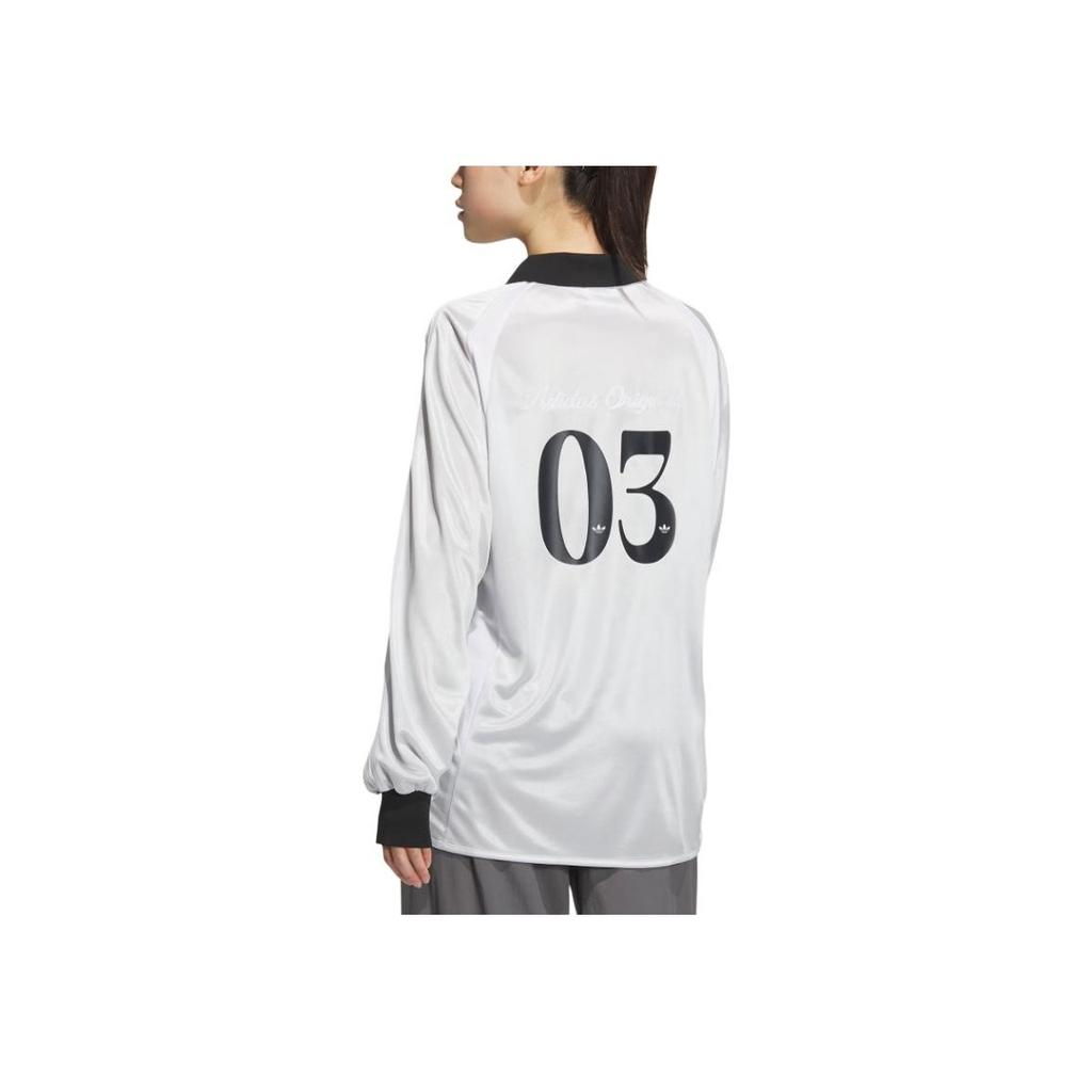 Adidas Originals Long Sleeve Soccer Jersey Polo Shirt Women Tops Dark-Silver-Metallic JD1129