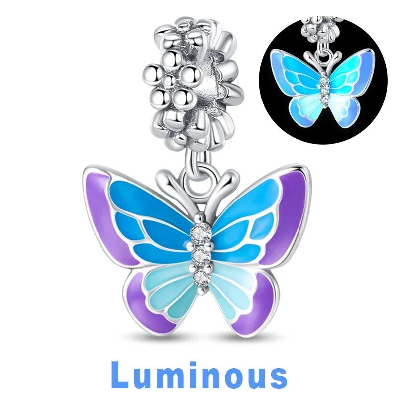 Copper Charm Chameleon Glowworm Light Bulb Firefly Star Moon Pendant Fit Original Bracelet Diy For Jewelry Making