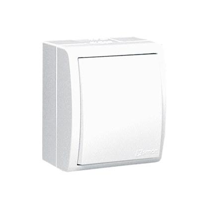 Single-pole surface-mounted switch IP54 illuminated AQW1L/11, white Aquarius
