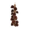Birds Bite Toy Wooden Pine Cone Hanging Parrots Beak Grinding Toy with Metal Hook for Cage40cm
