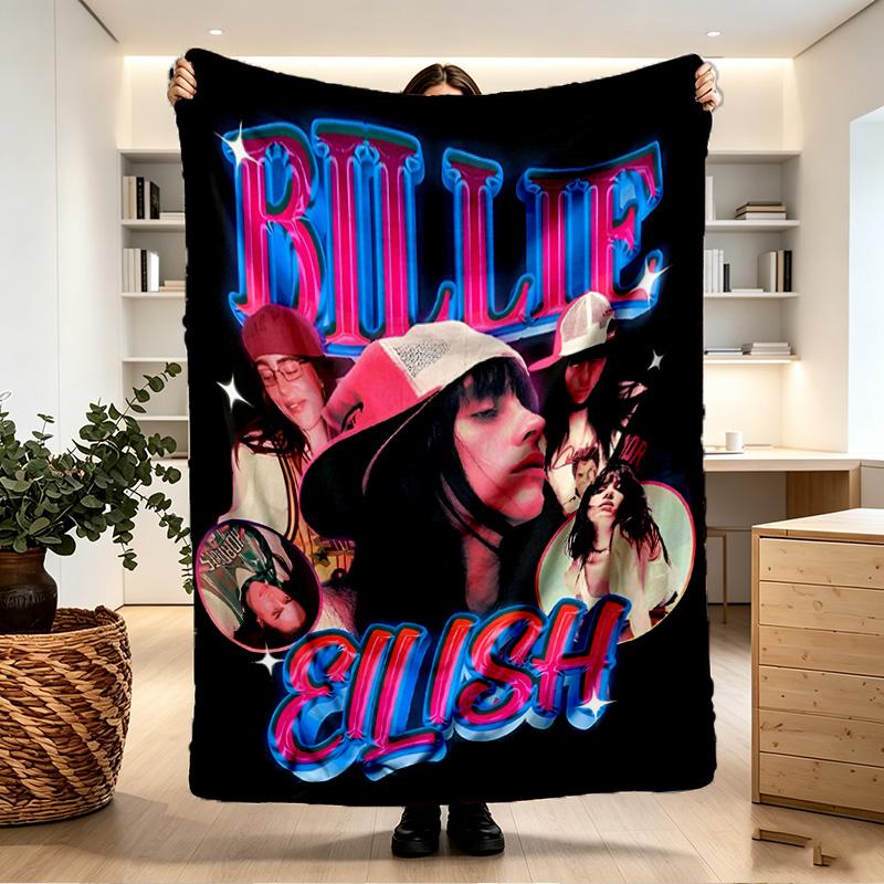 Billie Eilish Print Blanket - Soft & Comfortable, for Bedroom, Travel, Sofa, Home Decoration - Birthday Christmas Gift for Friend