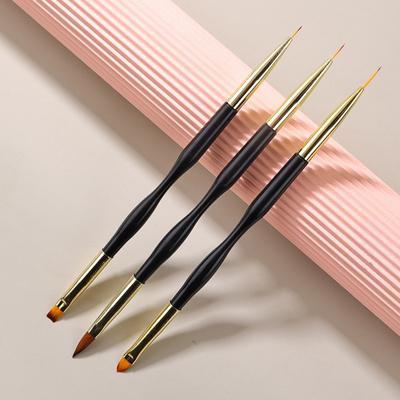 3Pcs Nail Brush Multifunctional DIY Double Head 3D Tips Manicure Drawing Brush for Nail Salon