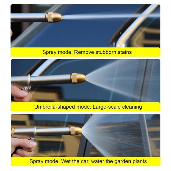 Garden Hose Nozzle, Long Wand High-Pressure Sprayer with Anti-Slip Grip, Heavy Duty Booster Nozzle for Car Washing Garden Watering