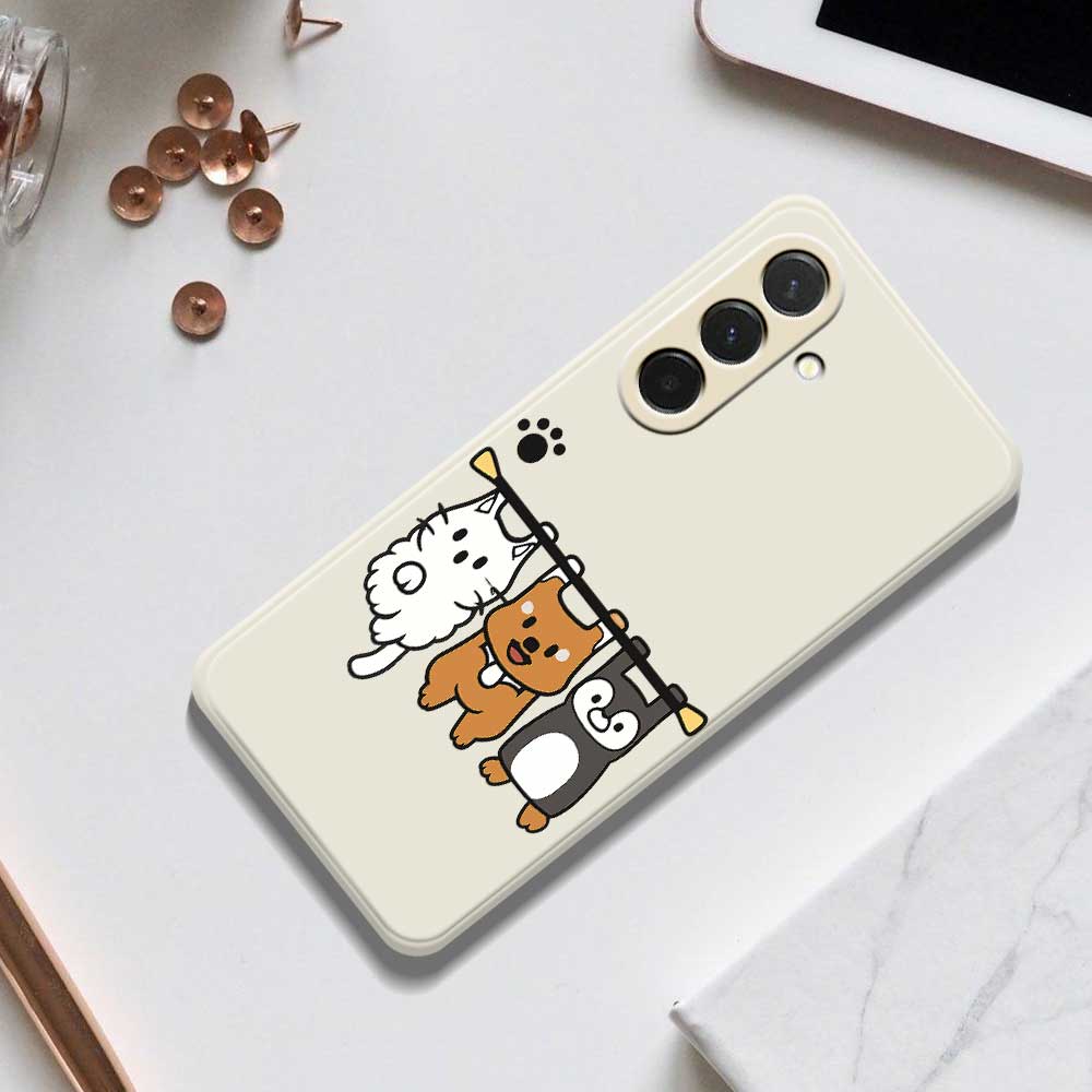 For Samsung Galaxy A36 5G Case Three Animal Dolls Pattern Printing Straight Edge TPU Phone Back Cover